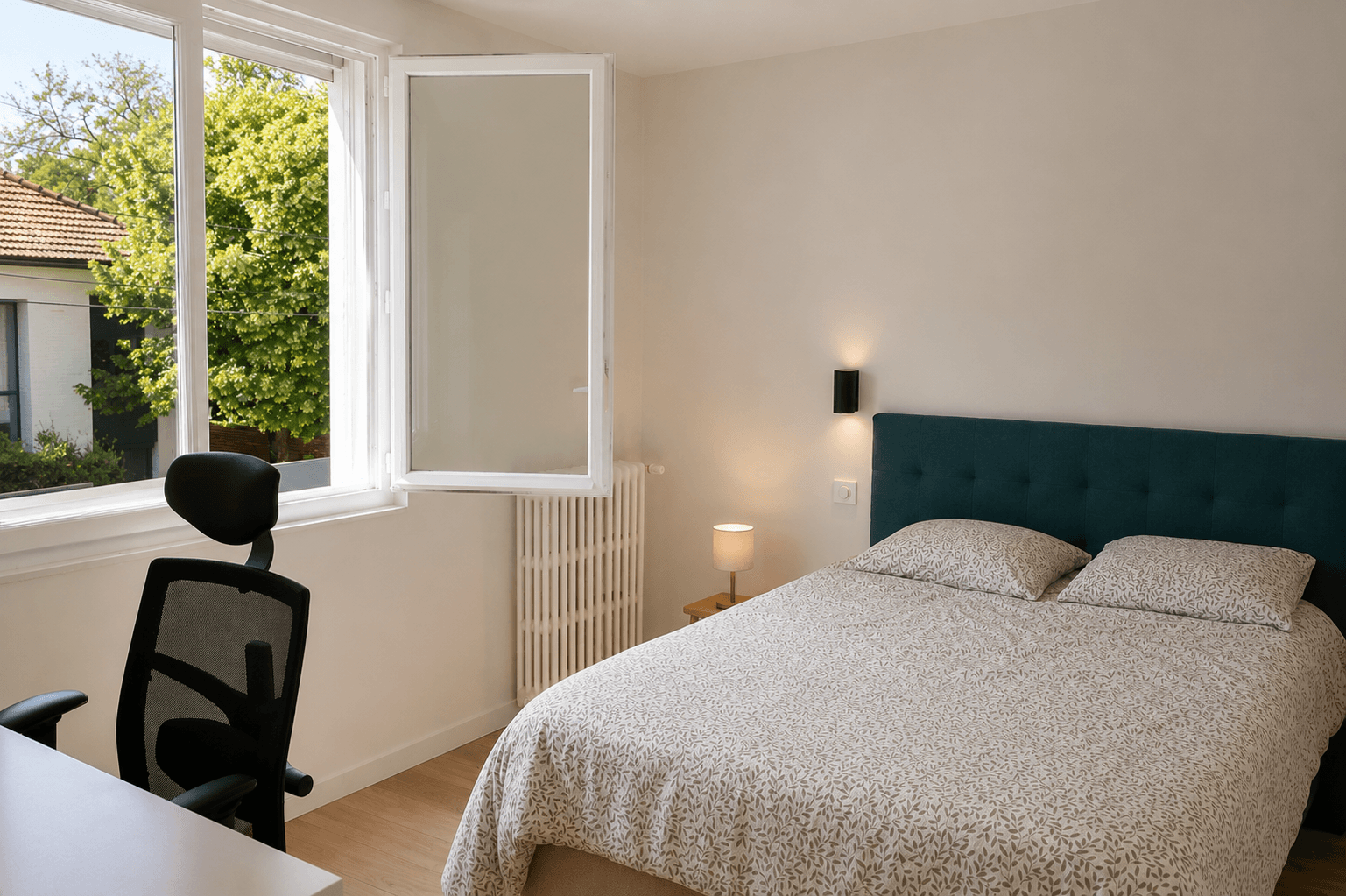 Chambre tête de lit bleu